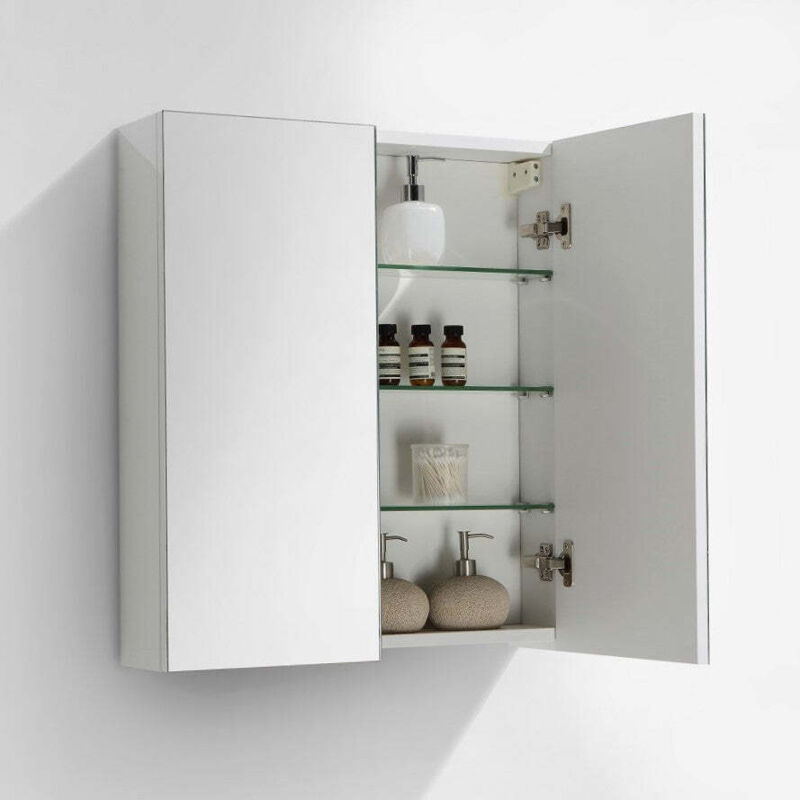 Stano. - Armoire de toilette bloc-miroir siena largeur 60 cm blanc laqué