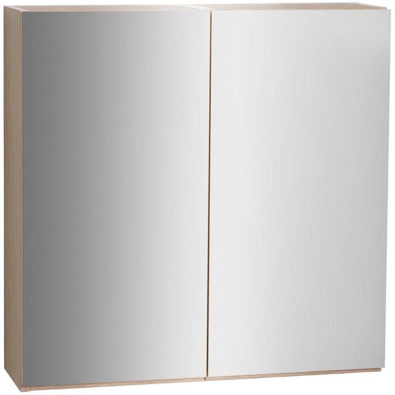 Armoire de toilette 60cm double porte WILL décor chêne double miroir