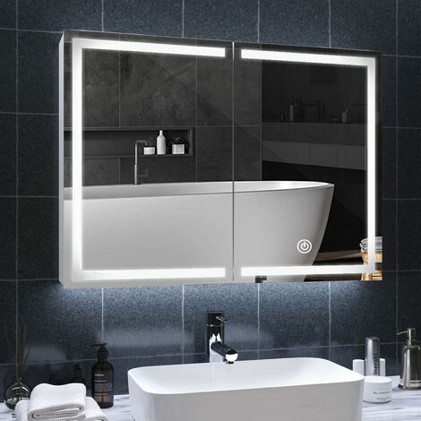 Essento, Armoire de toilette incluant un éclairage LED pour éclairage  indirect du plan de toilette