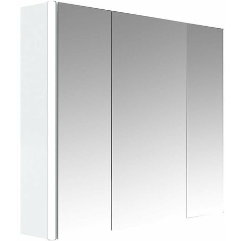 Allibert Armoire De Toilette Eclairante 80 Cm 3 Portes Miroirs Blanc Brillant Stella Tnt 823070