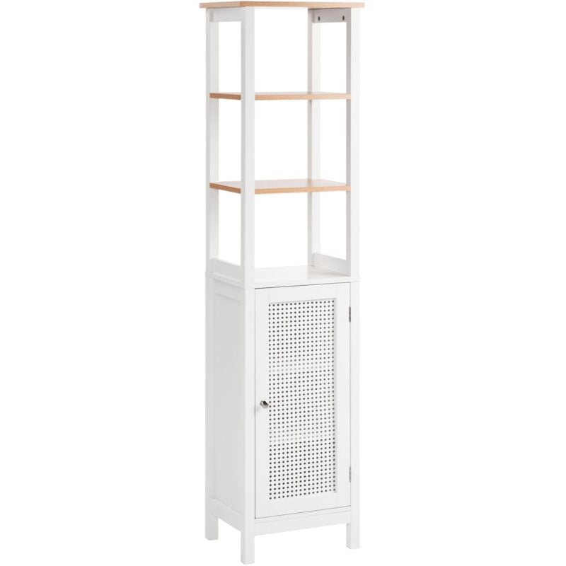 Beliani - Armoire de Toilette en mdf 30 x 160 cm avec Étagères Rangement de Salle de Bain Blanc Alamos