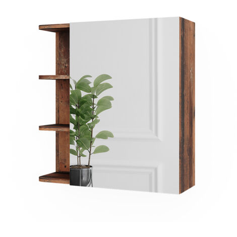 Armoire De Toilette Loki 2 Portes – Chêne Doré, 70x70 Cm, Rangement Salle De Bain Moderne