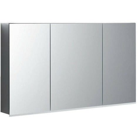 Armoire de toilette Geberit Option Plusavec éclairage et trois portes: Largeur 120cm, Hauteur 70cm, Profondeur 17.2cm, , miroir extérieur, miroirs intérieur et extérieur