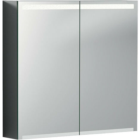 Armoire de toilette Geberit Optionavec éclairage et deux portes: Largeur 75cm, Hauteur 70cm, Profondeur 15cm, , miroir extérieur, miroirs intérieur et extérieur