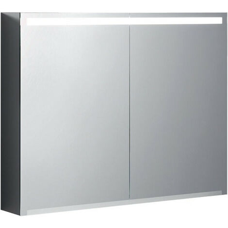 Armoire de toilette Geberit Optionavec éclairage et deux portes: Largeur 90cm, Hauteur 70cm, Profondeur 15cm, , miroir extérieur, miroirs intérieur et extérieur