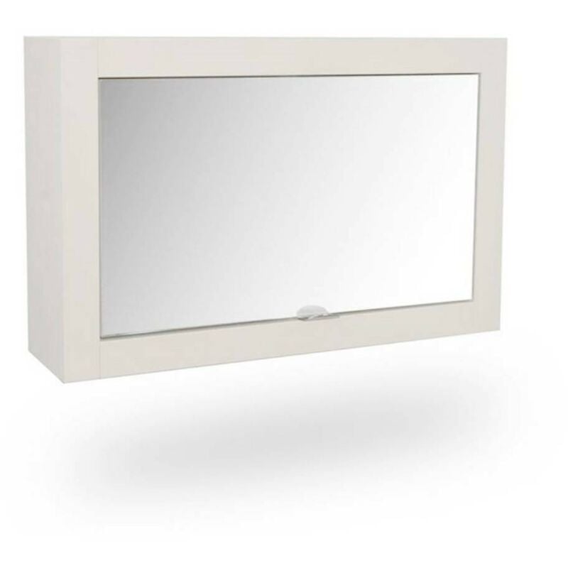 Cedam - Armoire de toilette miroir de salle de bain 70 x 45 cm bois blanc avec étagère