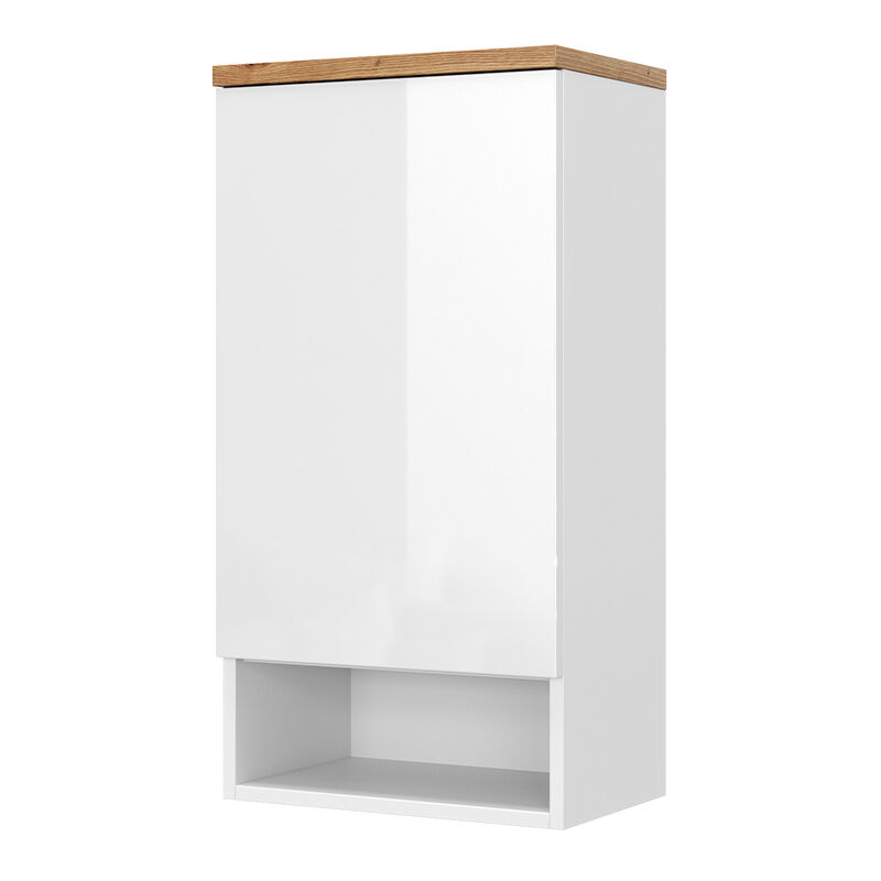 Vicco - Armoire murale de salle de bain Eden, Blanc, 40 x 77.5 cm avec 4 compartiments