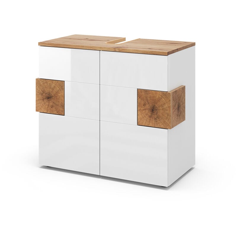 Vicco - Meuble sous vasque simple Eden, Blanc, 73.1 x 64 cm