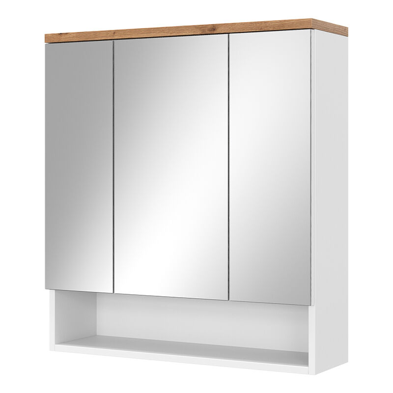 Armoire de toilette Eden, Blanc, 70 x 77.5 cm avec 3 portes, Vicco