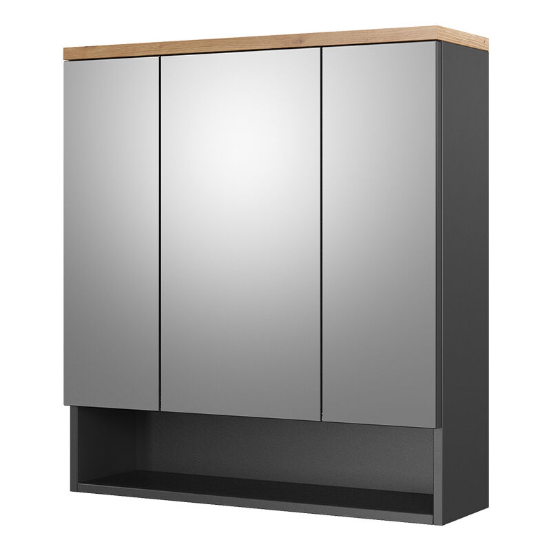 Vicco - Armoire de toilette Eden, Anthracite, 70 x 77.5 cm