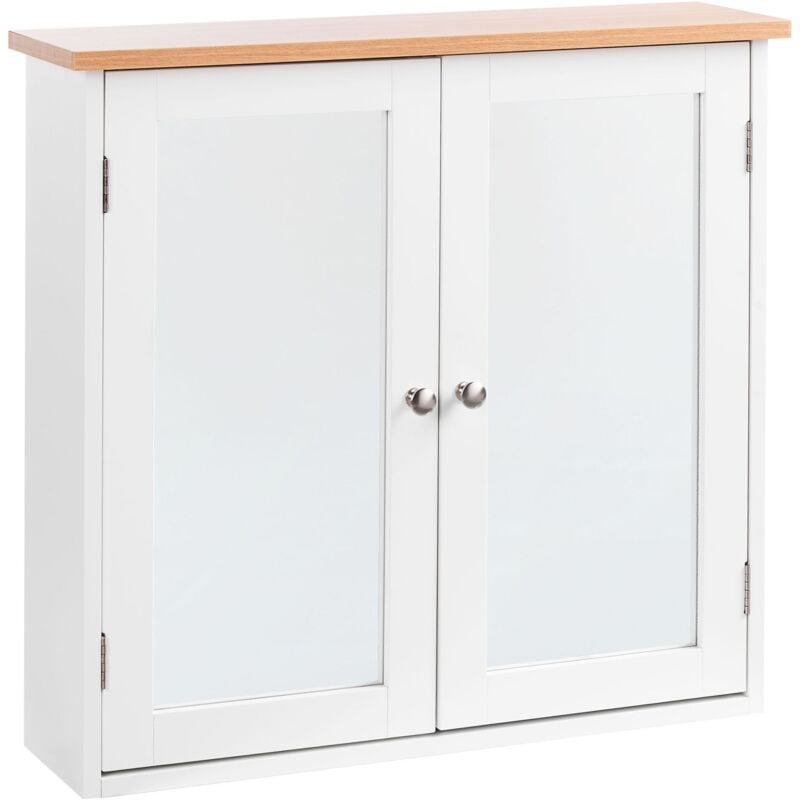 Beliani - Armoire de Toilette Murale Scandinave en mdf 17 x 60 cm Meuble de Rangement Blanc Alamos
