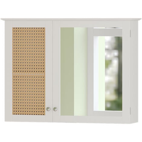 Armoire de toilette Rosario, Blanc, 68 x 49 cm avec 2 portes, Vicco