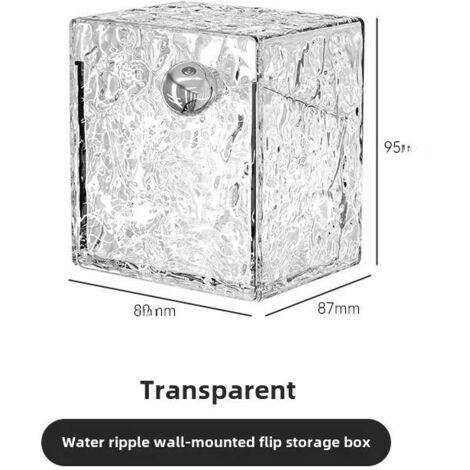 Armoire de toilette transparente argentée avec miroir et boîte de rangement murale rabattable, pour cotons démaquillants, bâtonnets de coton, étagère de salle de bain