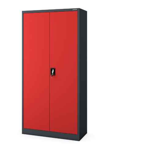 Armoire d’entretien verrouillable DAWID 900 x 1850 x 450 mm, anthracite-rouge