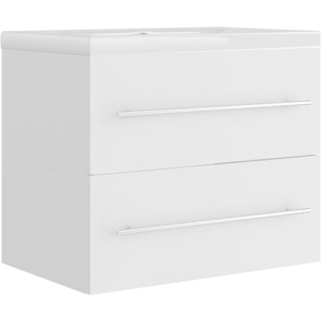 Armoire d'évier avec lavabo intégré Blanc 3