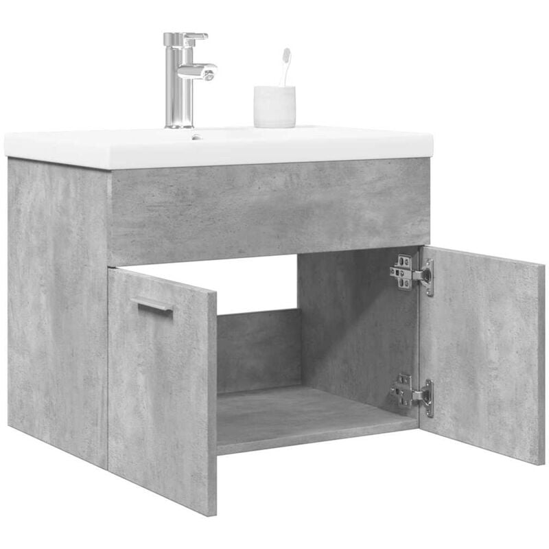 Vidaxl - Armoire lavabo de salle de bain avec bassin intégré gris béton