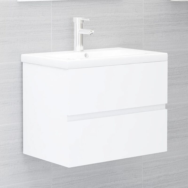 Vidaxl - Armoire de salle de bain de 60 cm avec tiroir de conception élégant avec lavabo intégré Diverses couleurs Couleur : blanche