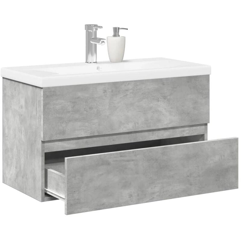 Vidaxl - Ensemble de meubles de salle de bain 2 pcs gris béton