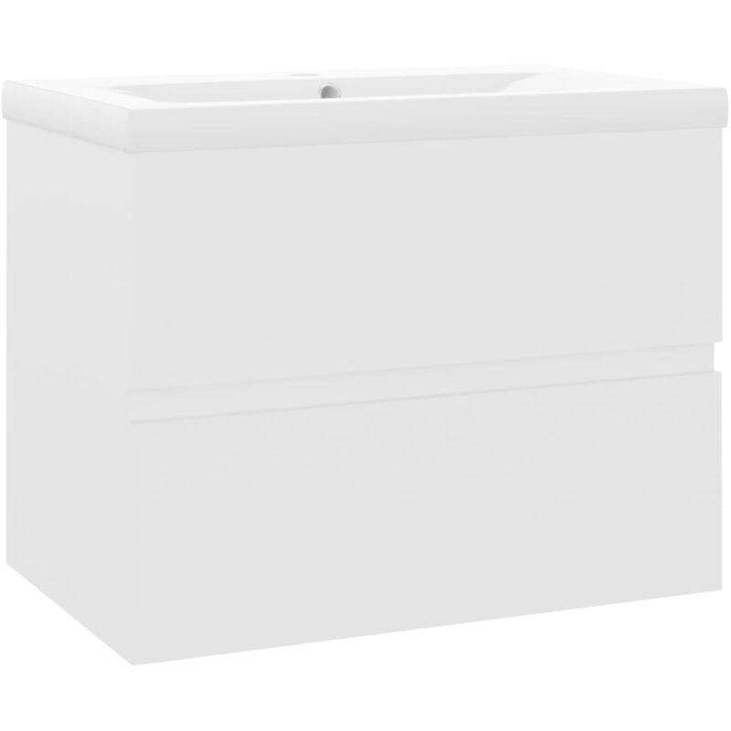 Vidaxl - Armoire d'évier avec lavabo intégré Blanc Aggloméré