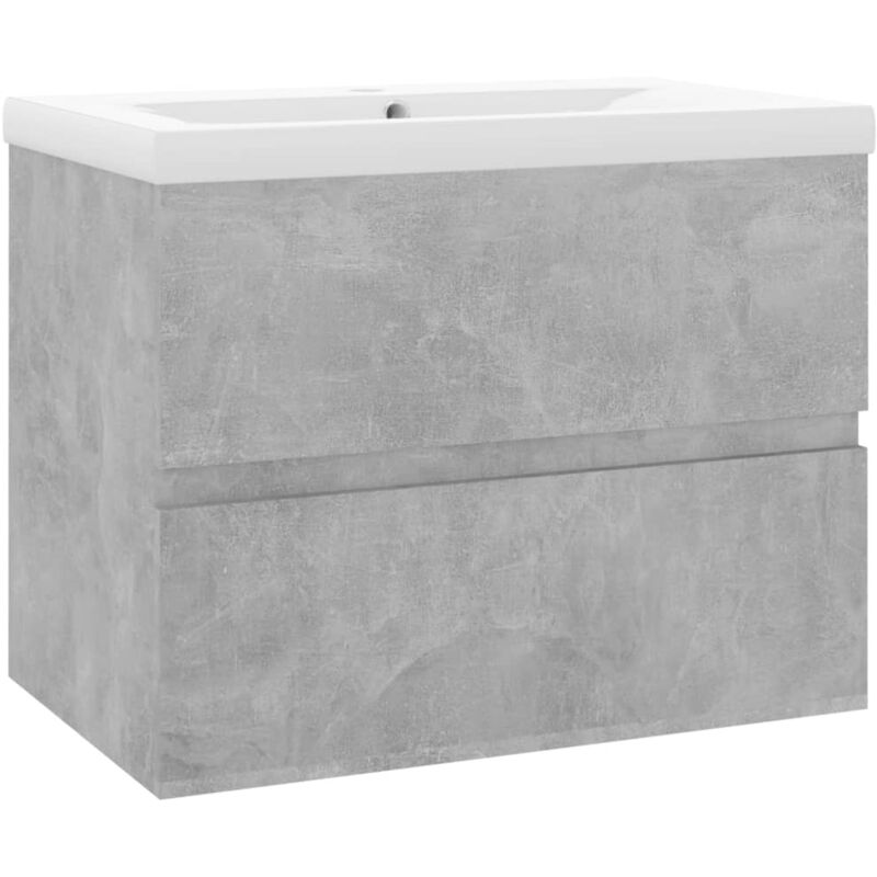 Vidaxl - Armoire d'évier avec lavabo intégré Gris béton Aggloméré