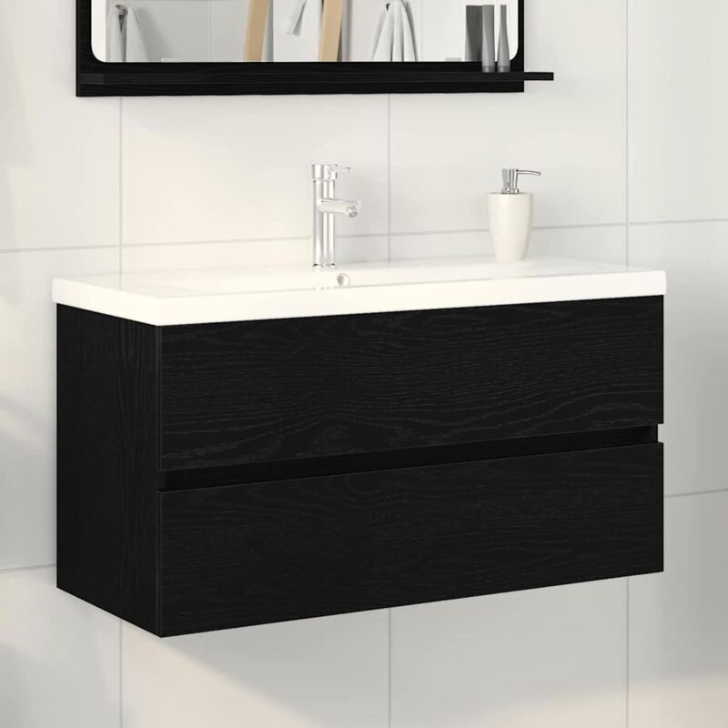 Cabinet de lavabo Chêne noir 90 x 39 x 62 cm Bois d'ingénierie vidaXL