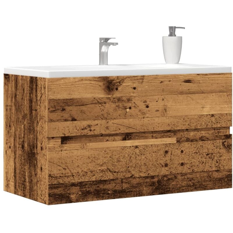 Vidaxl - Armoire d'évier vieux bois 90x38,5x45 cm bois d'ingénierie