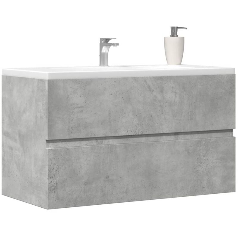 Vidaxl - Armoire de salle de bain suspendue gris béton bois d'ingénierie