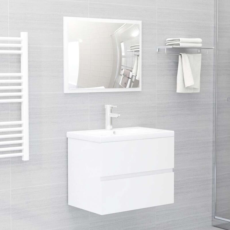 Vidaxl - Ensemble de meubles de bain 2 pcs Blanc brillant Aggloméré