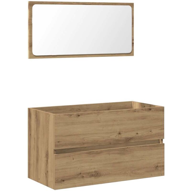 Vidaxl - Armoire de salle de bain avec miroir chêne artisanal