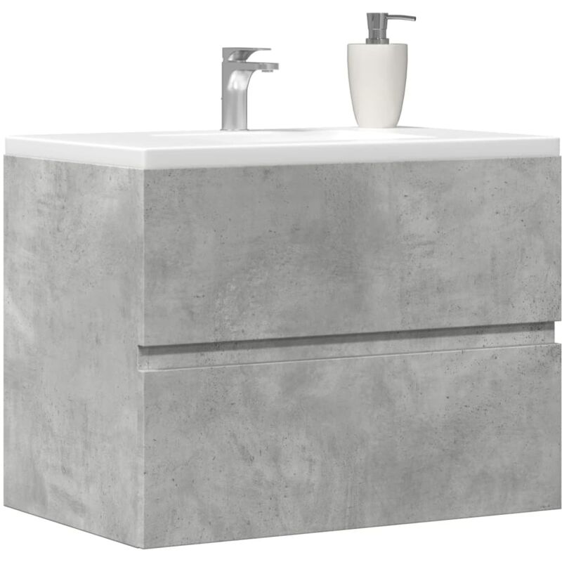 Armoire de salle de bain gris béton bois d'ingénierie vidaXL