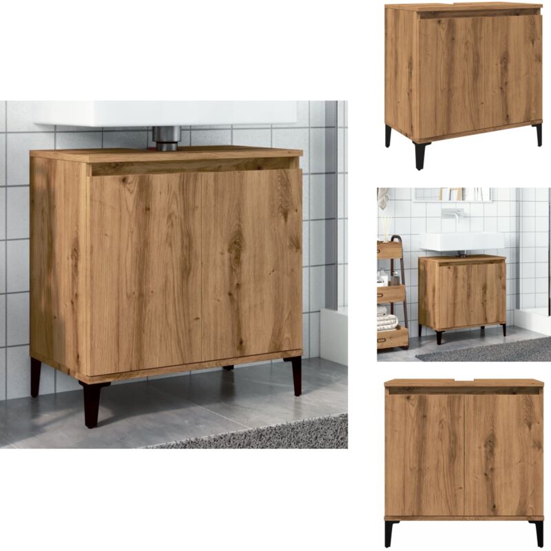 Vidaxl - Armoire d'évier chêne artisanal 58x33x60 cm bois d'ingénierie - Meuble De Lavabo - Meubles De Lavabo - Meuble De Lavabo De Salle De Bain