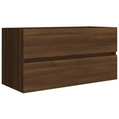 Armoire d'évier Chêne marron 90x38,5x45 cm Bois d'ingénierie vidaXL