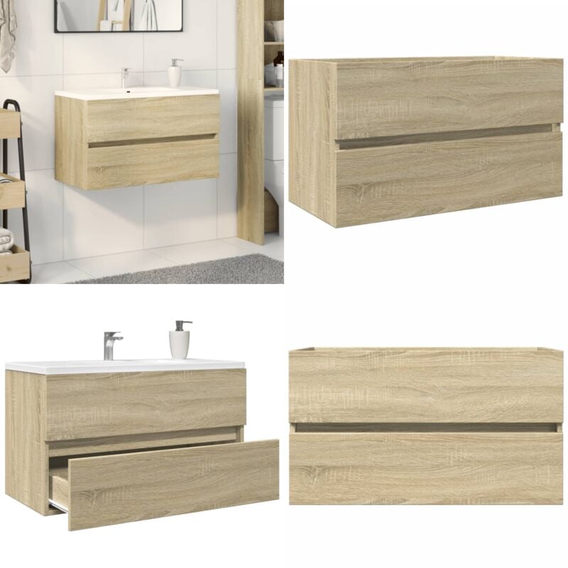 Vidaxl - Armoire d'évier chêne sonoma 80x38,5x45 cm Bois d'ingénierie - Meuble Salle De Bain - Armoire Salle De Bain - Rangement Salle De Bain