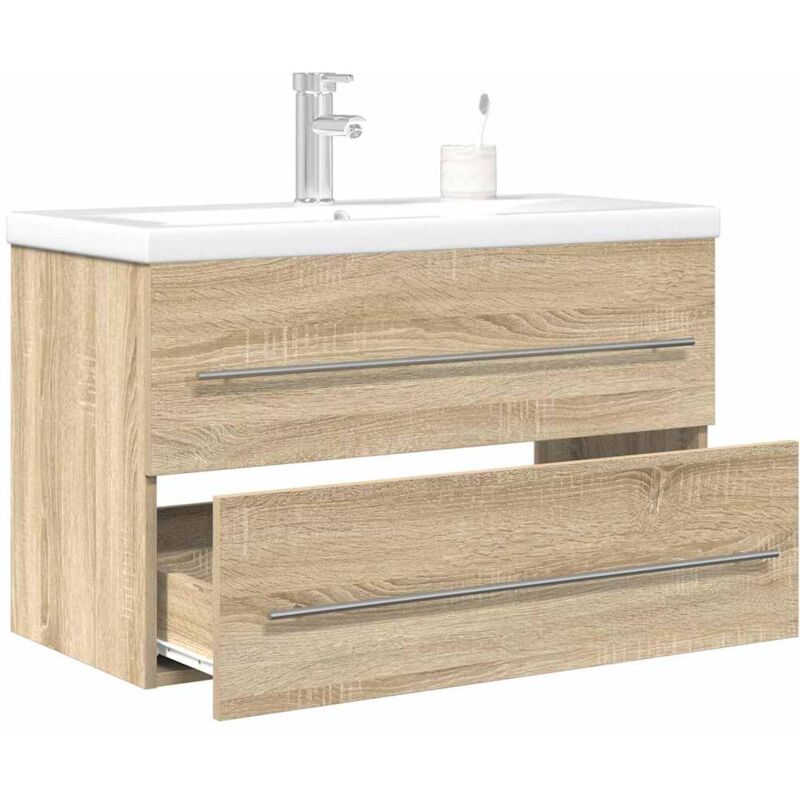Vidaxl - Ensemble de meubles de salle de bain 2 pcs chêne sonoma