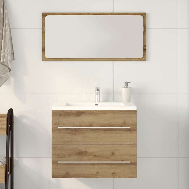 Vidaxl - Armoire lavabo de salle de bain chêne artisanal bois ingénierie