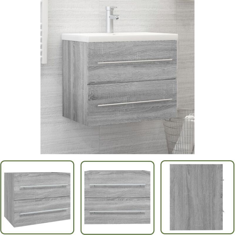 Vidaxl - Armoire de lavabo Sonoma gris 60x38,5x48 cm Bois d'ingénierie