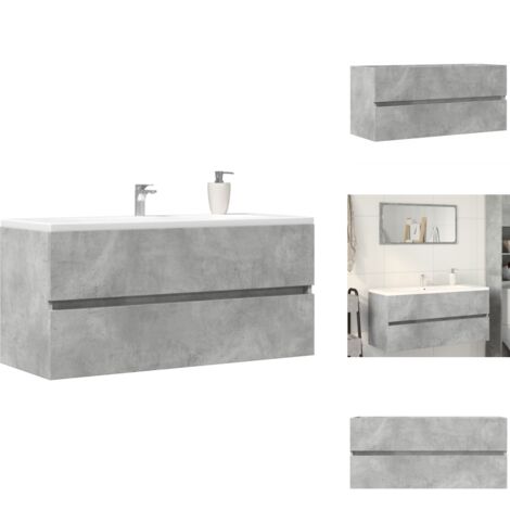 Armoire d'évier Gris béton 100x38,5x45 cm Aggloméré - Armoire D'évier - Armoires D'évier - Armoire De Salle De Bain - Armoire