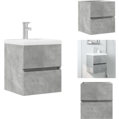 Armoire d'évier Gris béton 41x38,5x45 cm Bois d’ingénierie - Armoire D'évier - Armoires D'évier - Armoire De Salle De Bain - Armoire