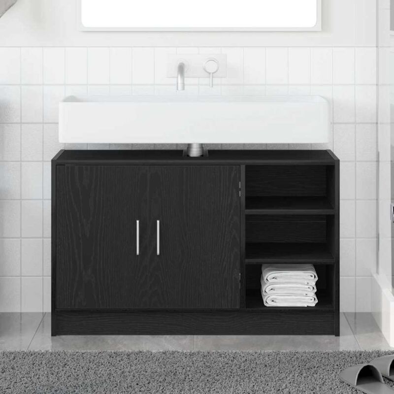 vidaXL Cabinet de salle de bain Chêne noir 90 x 29 x 55 cm