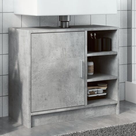 Armoire d'évier gris béton 63x29x55 cm bois d'ingénierie vidaXL