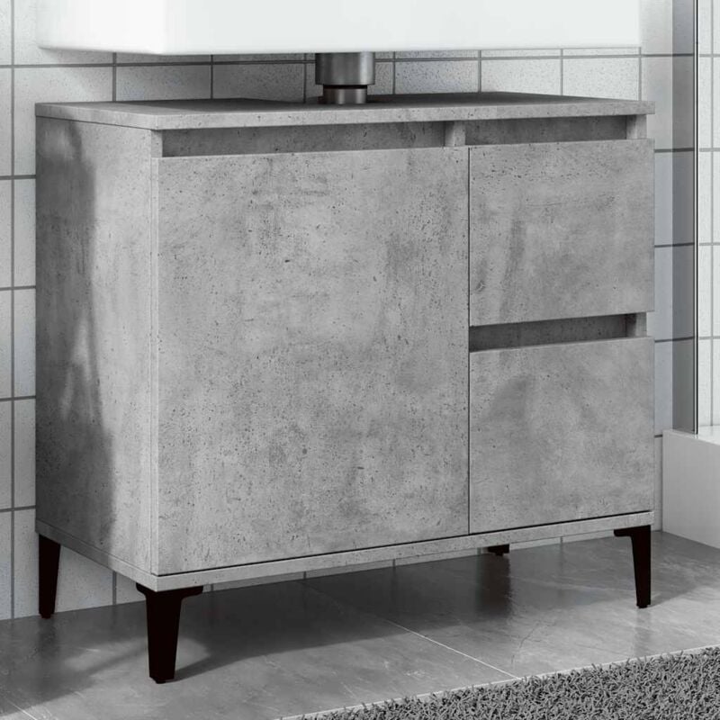 Vidaxl - Armoire d'évier gris béton 65x33x60 cm bois d'ingénierie