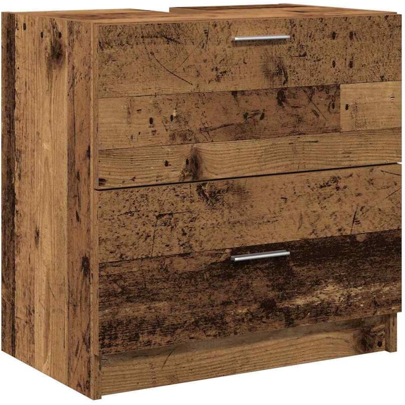 Cabinet de lavabo Vieux Bois 59x37x59 cm Bois reconstitué