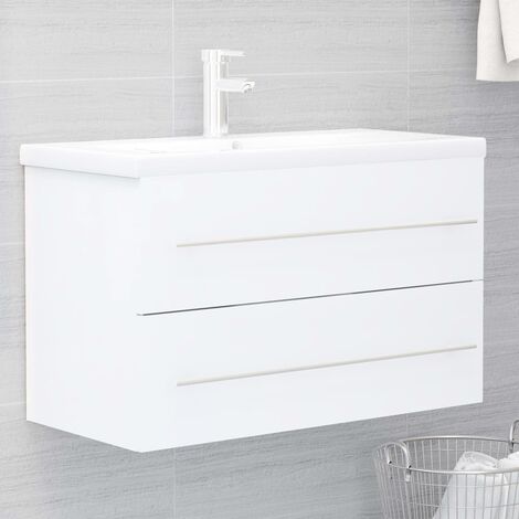Armoire d'évier  Meuble de base pour évier Blanc 80x38,5x48 cm Aggloméré RTJEX576145