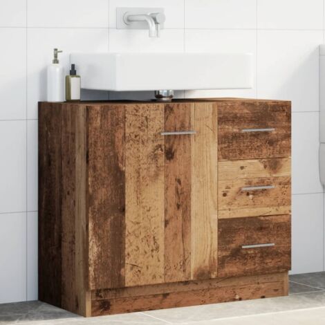 Armoire d'évier-Meuble d'évier vieux bois 63x30x54 cm bois d'ingénierie