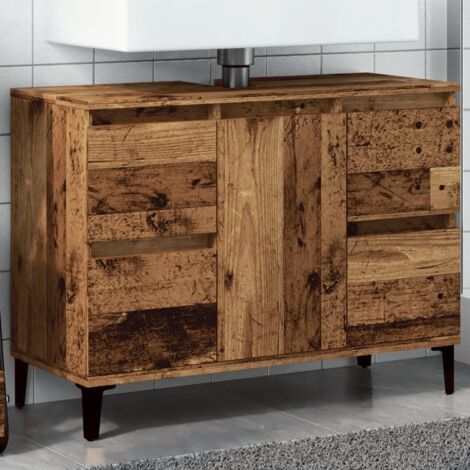 Armoire d'évier-Meuble d'évier vieux bois 80x33x60 cm bois d'ingénierie 569961