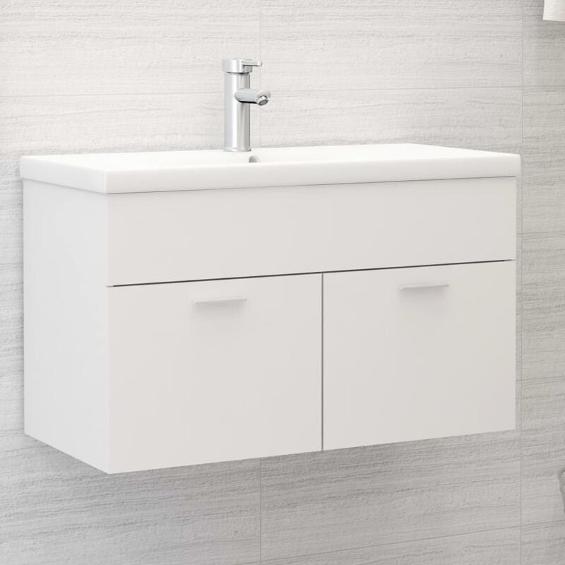 Maison Chic - Armoire d'évier, Meuble sous lavabo, Meuble sous vasque blanc 80x38,5x46 cm aggloméré jax63530 design in