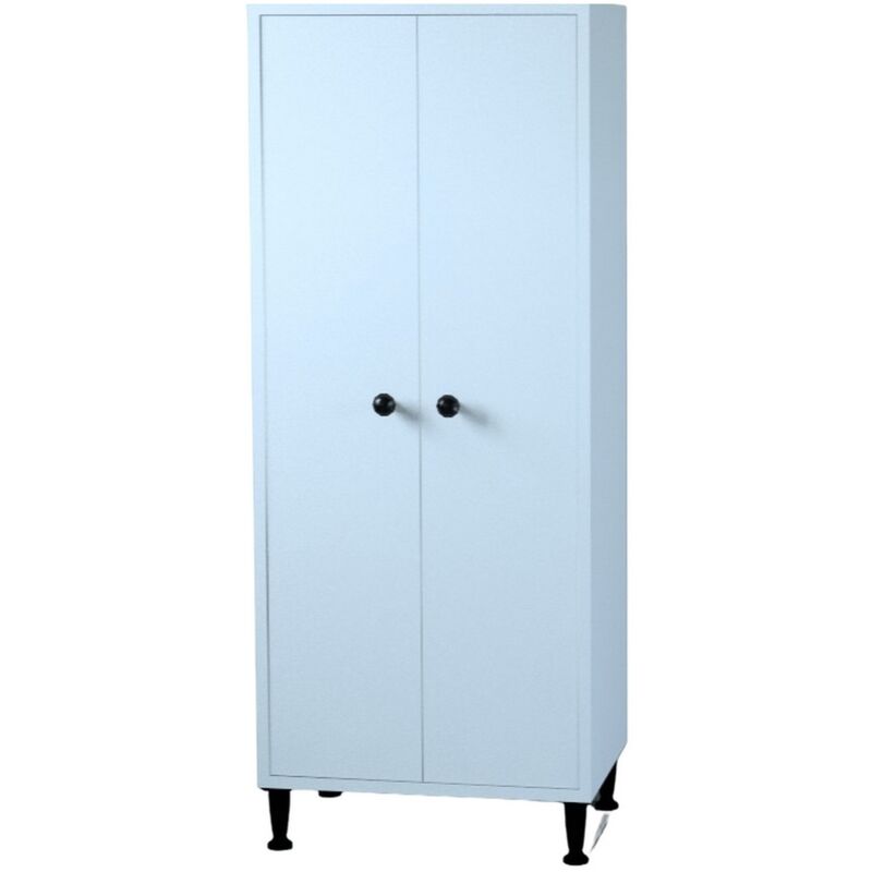 Epikasa - Armoire Didim, Panneau d'Aggloméré, Blanc, 52x33x132 cm