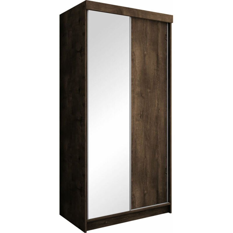 Mobilier1 - Armoire Dover 103, Chêne sombre, 200x100x62cm, Portes d'armoire: Coulissantes, Nombre d'étagères: 0