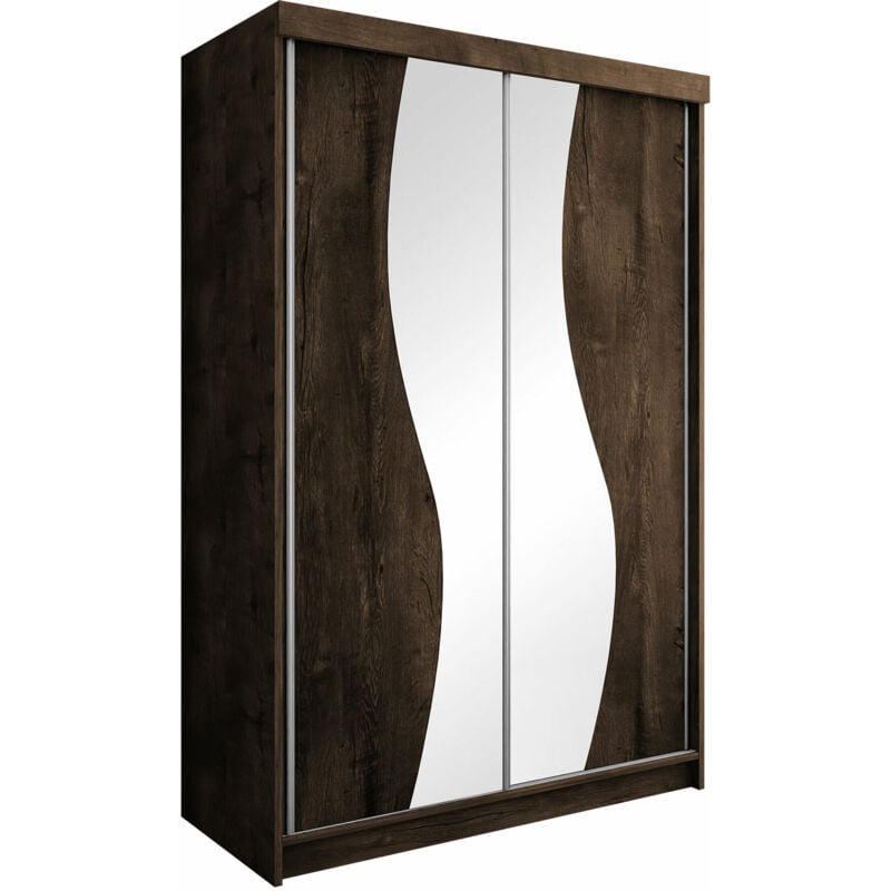 Mobilier1 - Armoire Dover 110, Chêne sombre, 200x150x62cm, Portes d'armoire: Coulissantes, Nombre d'étagères: 0