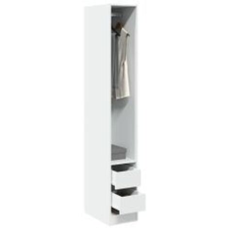 Armoire dressing 1 penderie 2 tiroirs 30cm - Collection Kodok-Blanc